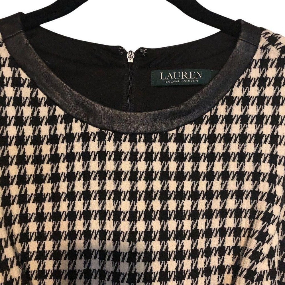 Ralph Lauren Black and Cream Houndstooth Sleeveless Dress - Picture 3 of 4